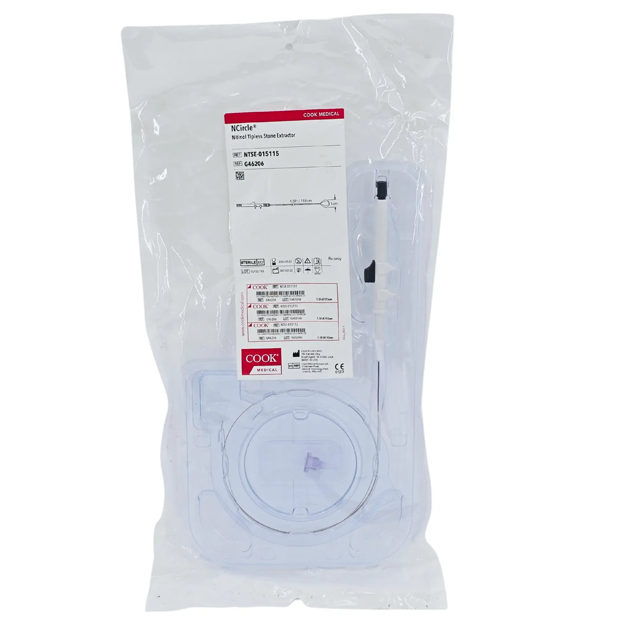 Cook Medical NTSE-015115 NCircle Nitinol Tipless Stone Extractor - 1.5Fr x 115cm G46206 Cook Medical