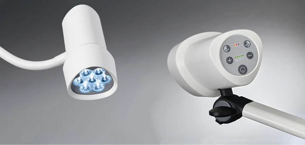 Waldmann HALUX LED N50 Exam Light-1 P FX, 4400K, Double Arm - Rail Mount Waldmann Lighting