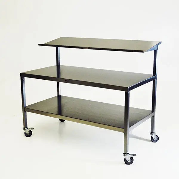 Midcentral Medical MCM-554/555/556 SS Table with Solid Upper Shelf Midcentral Medical