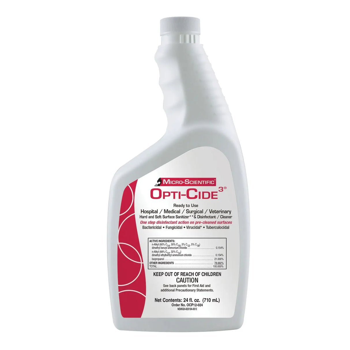 MICRO-SCIENTIFIC OPTI-CIDE3 DISINFECTANT Opti-Cide3 Disinfectant, Pour Bottle with Flip Cap, 24 oz, 12/cs Micro-Scientific