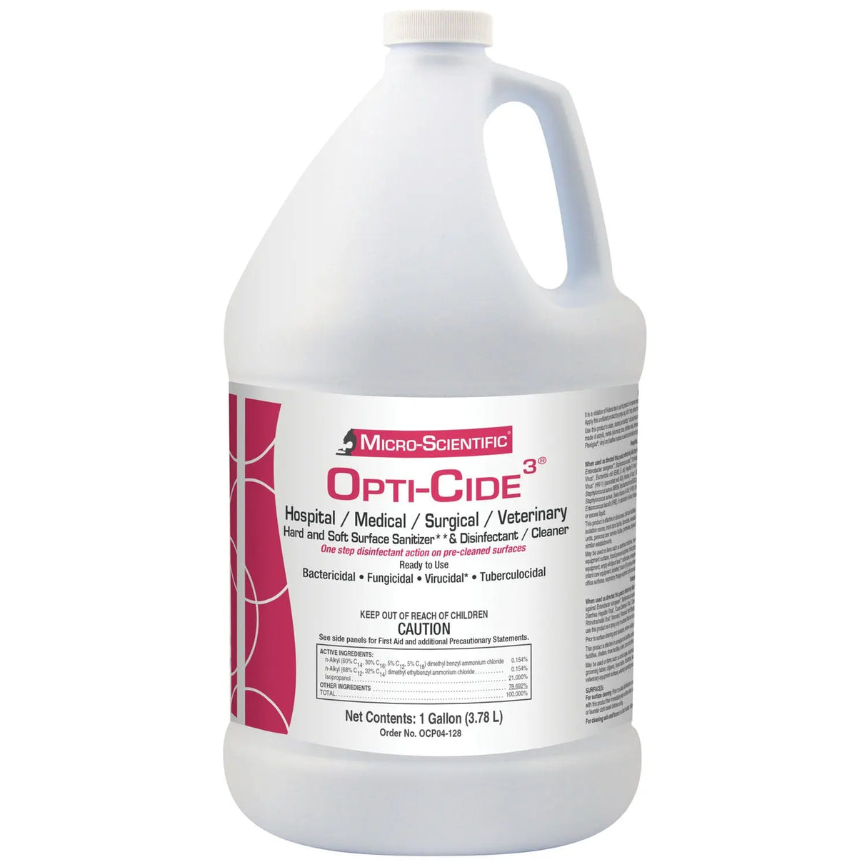 MICRO-SCIENTIFIC OPTI-CIDE3 DISINFECTANT Opti-Cide3 Disinfectant, 1 Gallon Pour Bottle, 4/cs Micro-Scientific