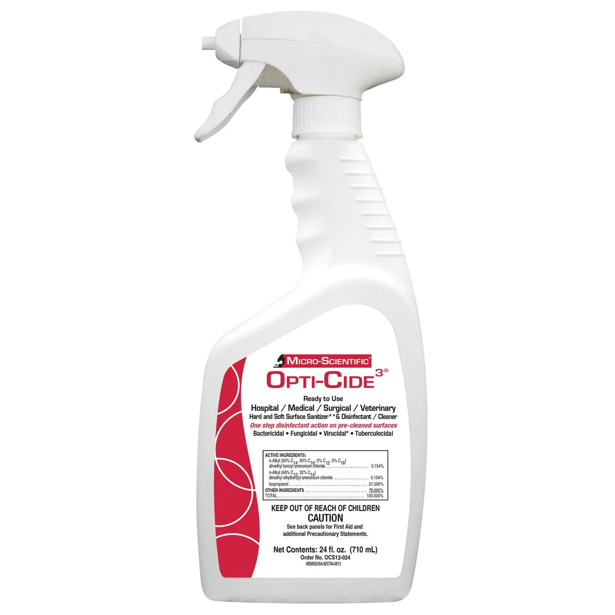 MICRO-SCIENTIFIC OPTI-CIDE3 DISINFECTANT Opti-Cide3 Disinfectant, 24 oz Spray Bottle, 12/cs Micro-Scientific