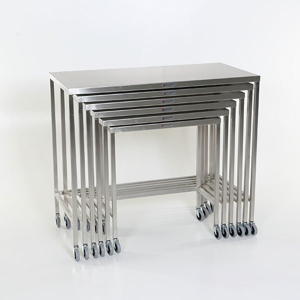 Midcentral Medical MCM 561-566 Individual Stainless Steel Nesting Instrument Tables with U-brace Midcentral Medical
