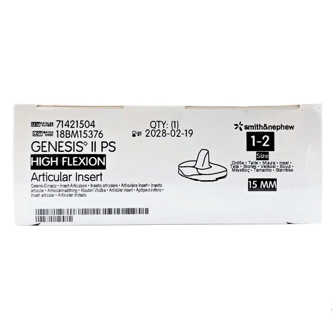 Smith & Nephew 71421504 Genesis II 15mm Posterior Stabilized High Flexion Insert Size 1-2 Smith & Nephew, Inc.