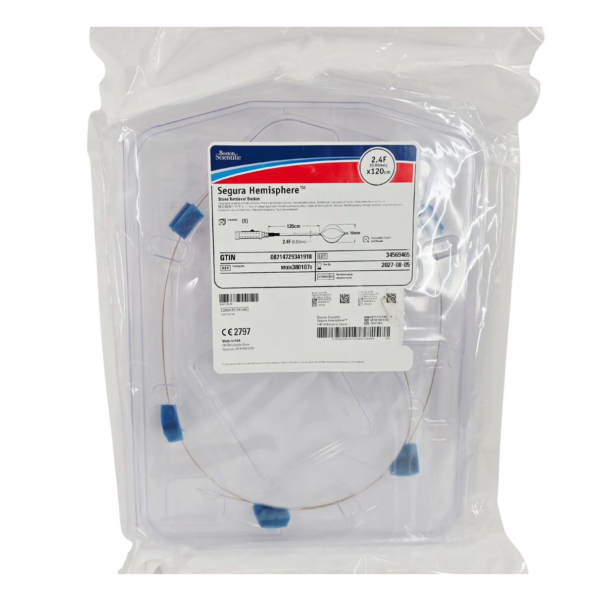 Boston Scientific Segura Hemisphere Stone Retrieval Basket 3.0Fr x 120cm M0063801070 Boston Scientific