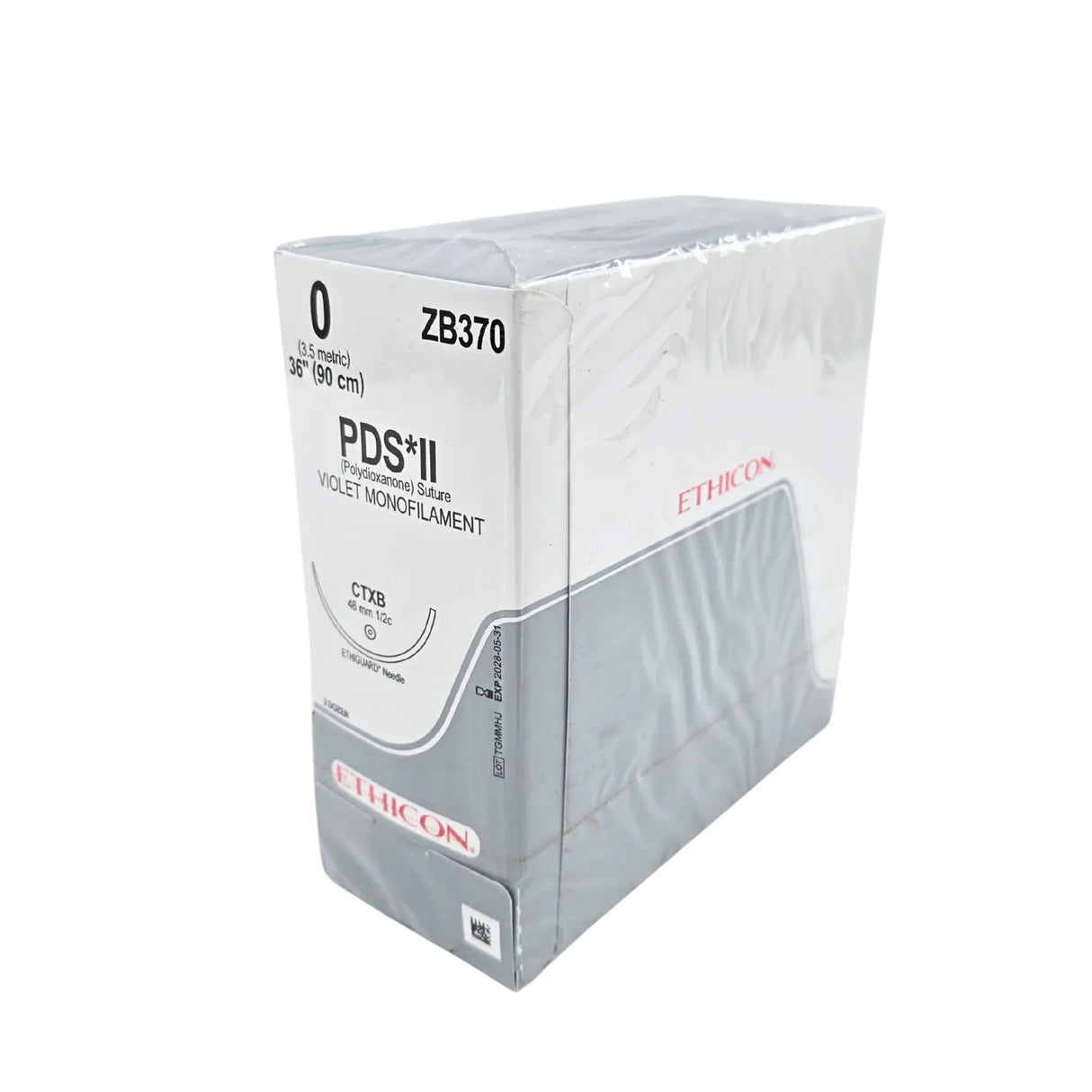 Ethicon PDS Plus ZB370 Antibacterial Suture - Size 0, 36" Violet Monofilament, CT-1 Needle Ethicon