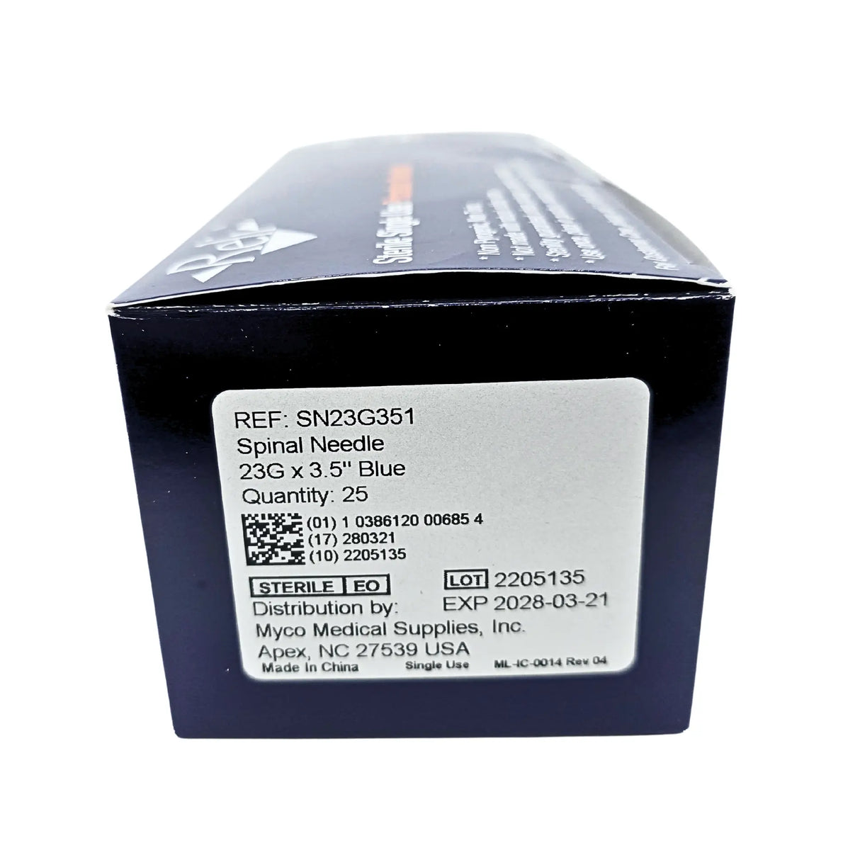 Reli Sterile Single-Use Procedure Needles SN23G351 - 23G x 3.5" (90mm) Spinal / Deep Tissue Needle Myco