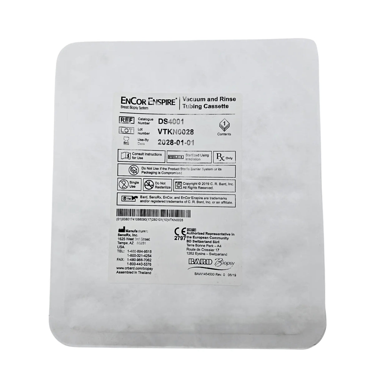 Bard EnCor Enspire Vacuum and Rinse Tubing Set DS4001, Breast Biopsy Disposable Tubing Open Box 7 Pack EnCor Enspire