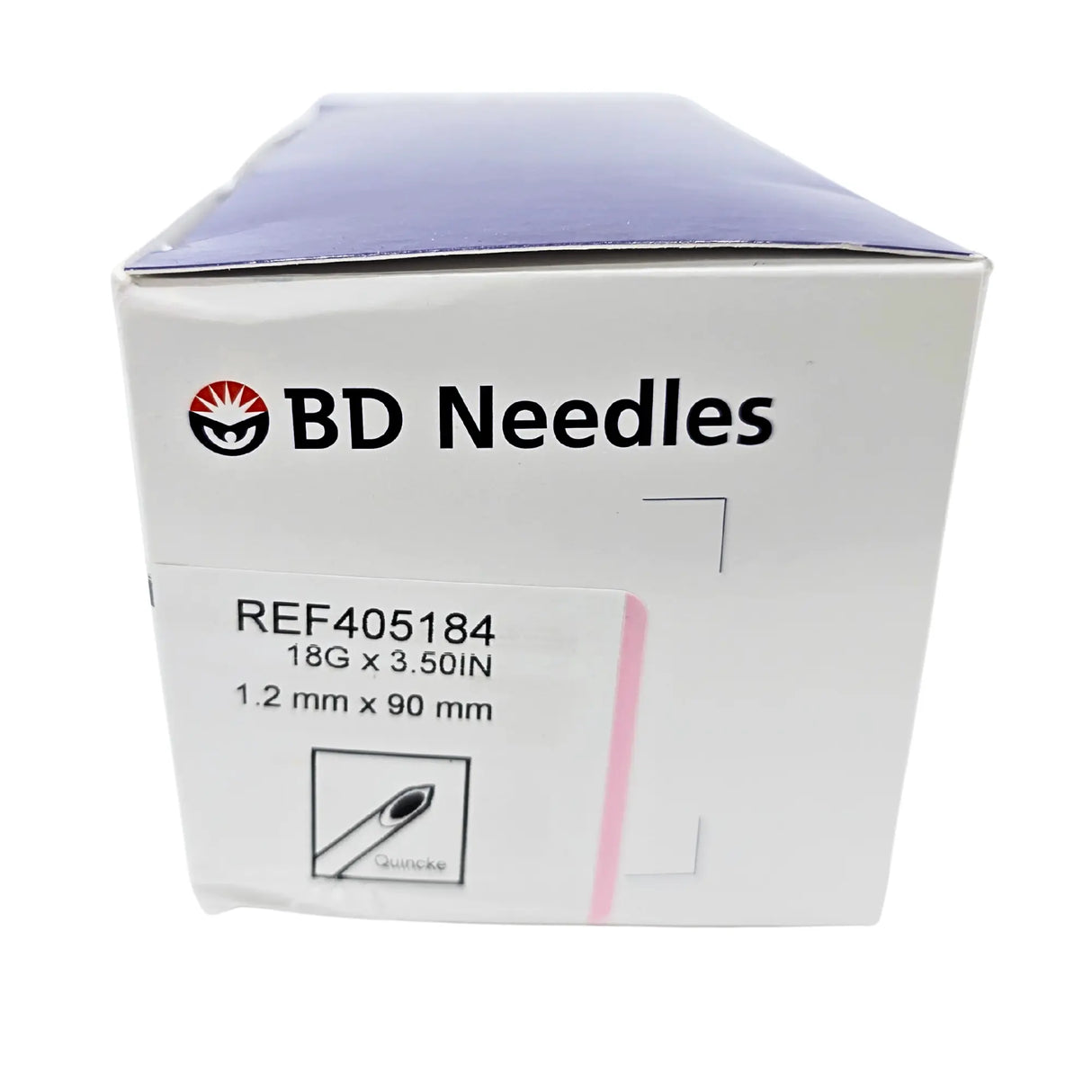 BD Quincke Spinal Needle 405184 - 18G x 3.5" (90mm), Pink Hub BD