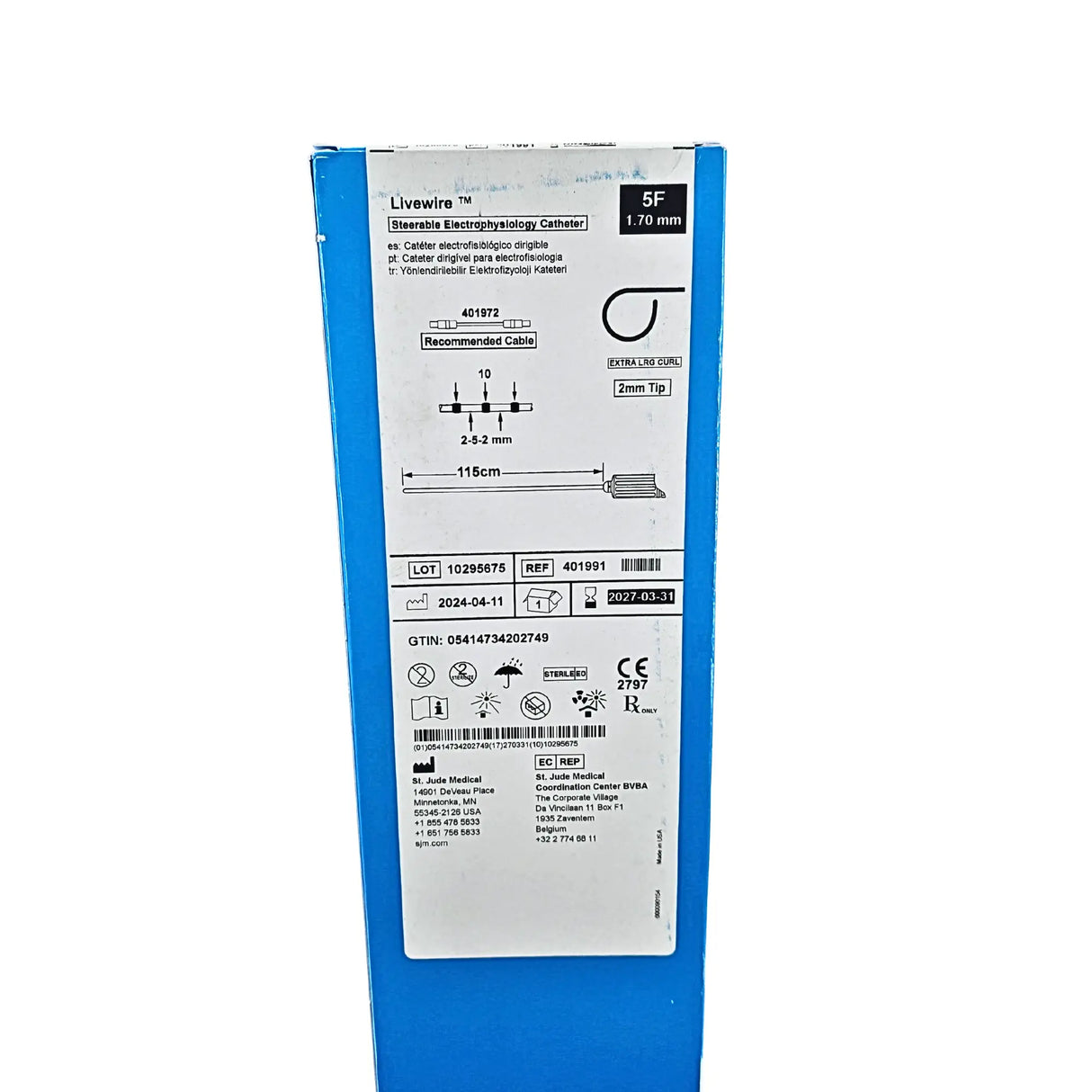 Abbott Livewire Catheter 401991 on a white background