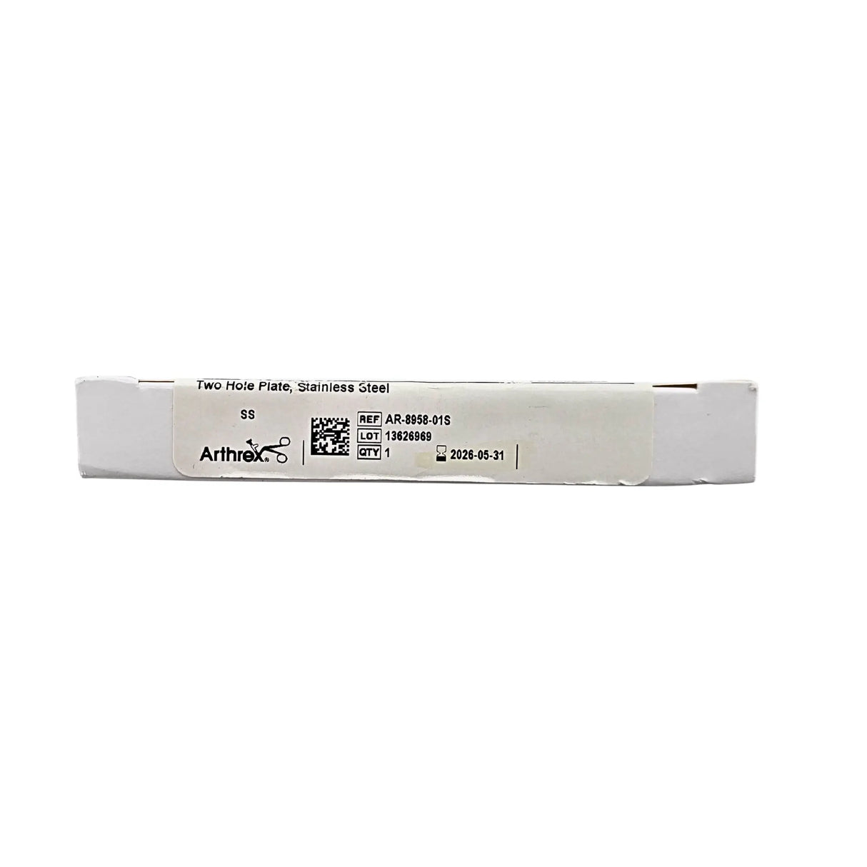 Arthrex AR-8958-01S Two-Hole Plate - Stainless Steel, 3.5mm Compression Hole Arthrex