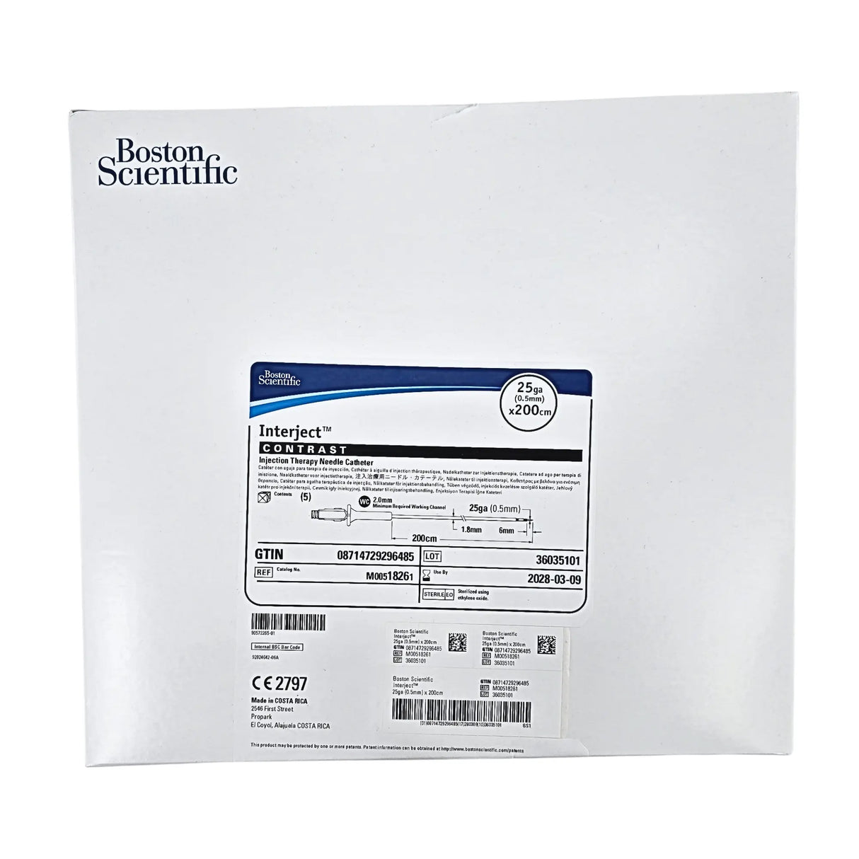 Boston Scientific M00518261 Interject Injection Therapy Needle - 25G x 6mm - 200cm 5 Box Boston Scientific