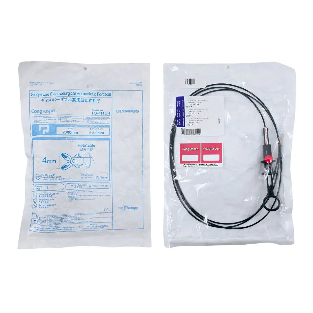 Olympus FD-411UR Coagrasper Single-Use Electrosurgical Hemostatic Forceps 3.2mm x 2300mm Olympus