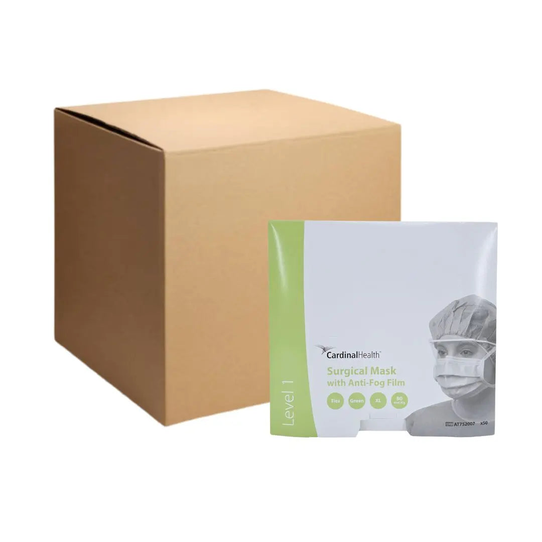 Cardinal Health AT752007 Level 1 Surgical Mask w/ Anti-Fog Film XL 50/BX 6BX/CS Case of 300 Cardinal Health