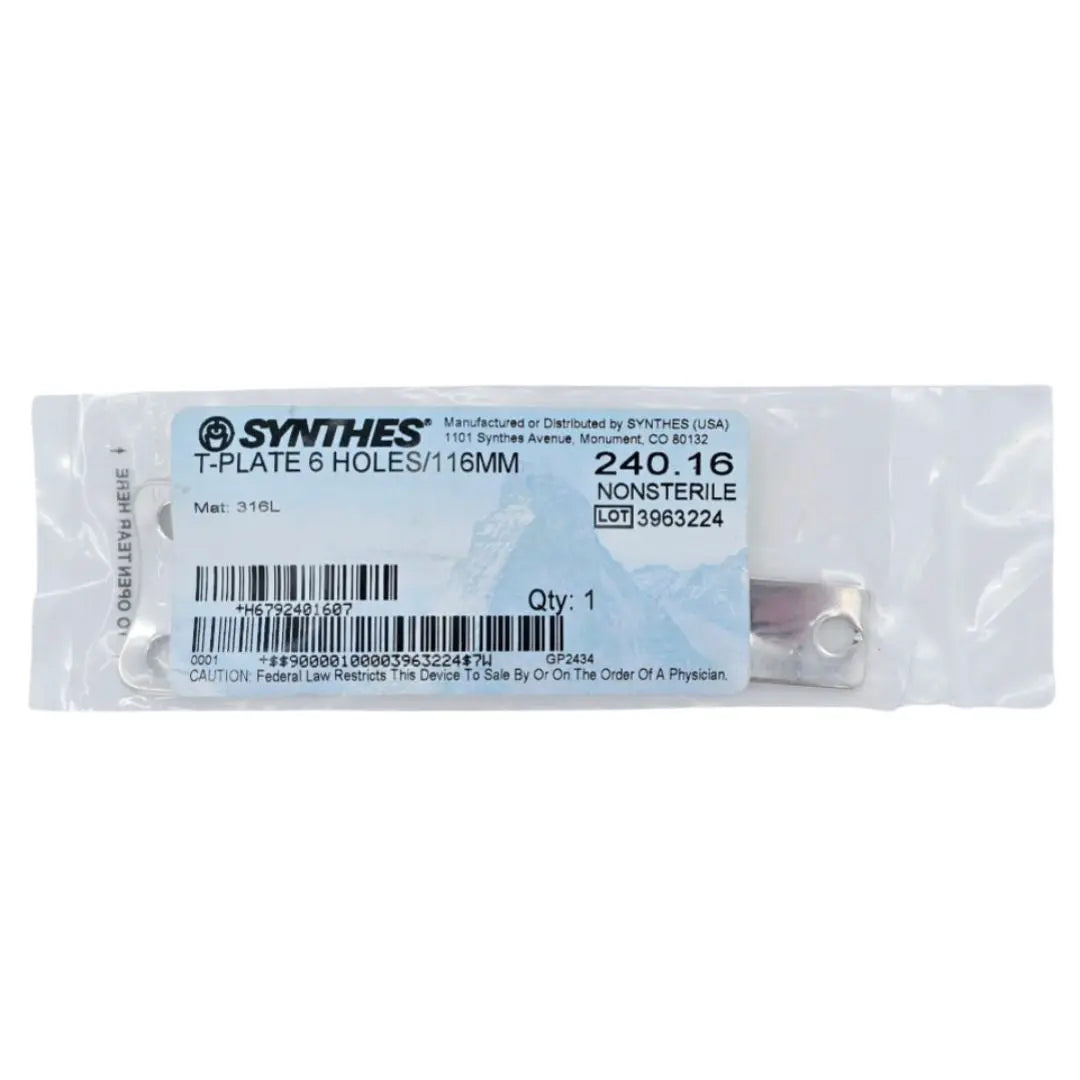 Synthes 240.16 T-Plate 6 Holes/116mm Synthes