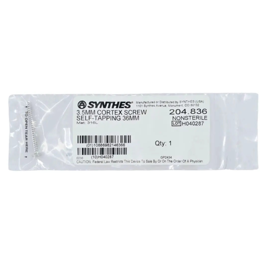 Synthes 204.836 3.5mm Cortex Screw Self-Tapping 36mm Synthes