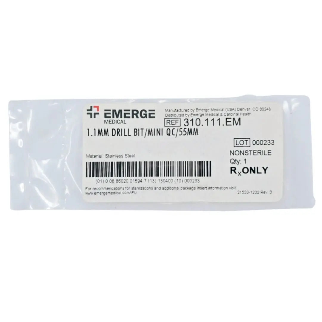 Emerge Medical 310.111.EM 1.1mm Drill Bit/Mini QC/55mm Synthes