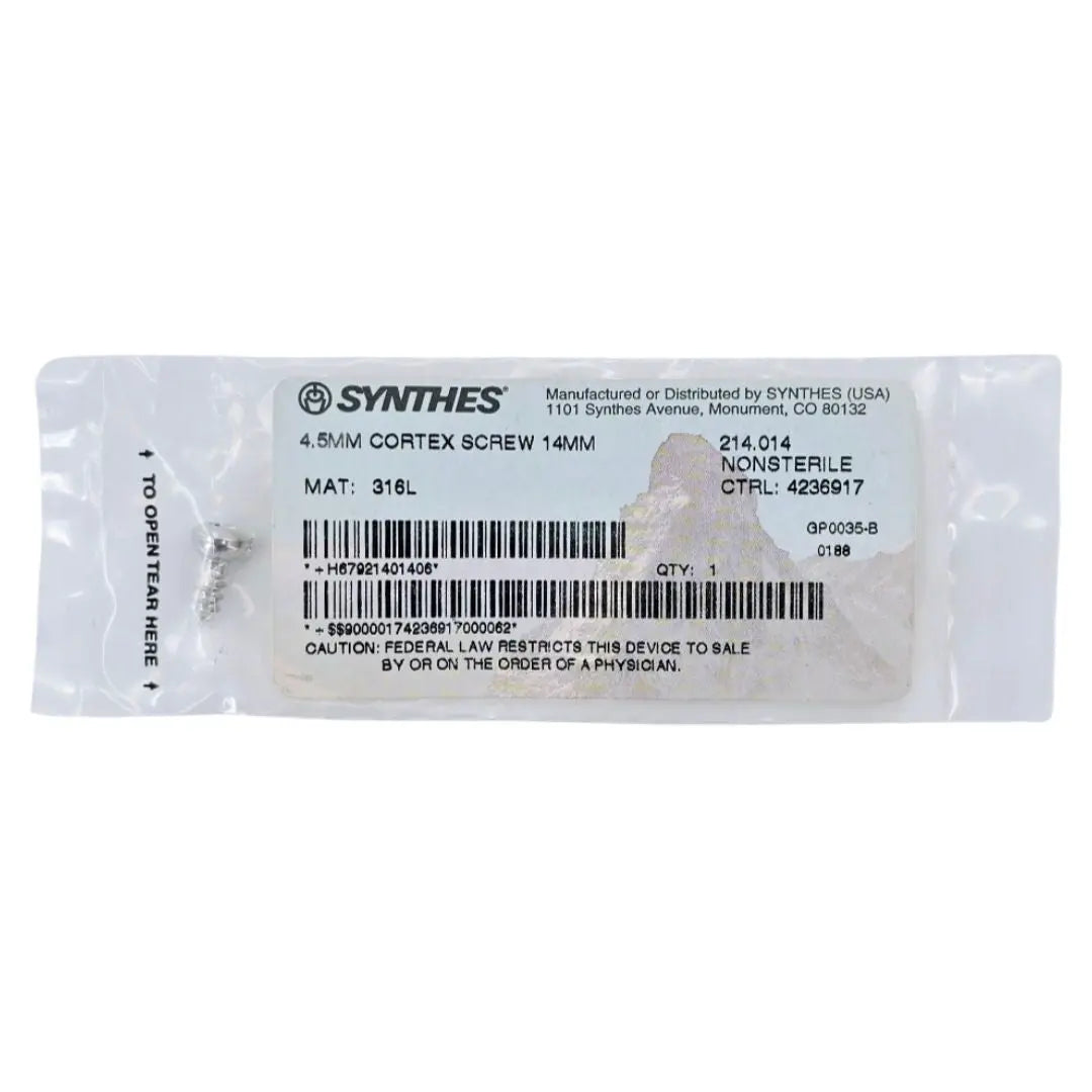 Synthes 214.014 4.5mm Cortex Screw 14mm Synthes