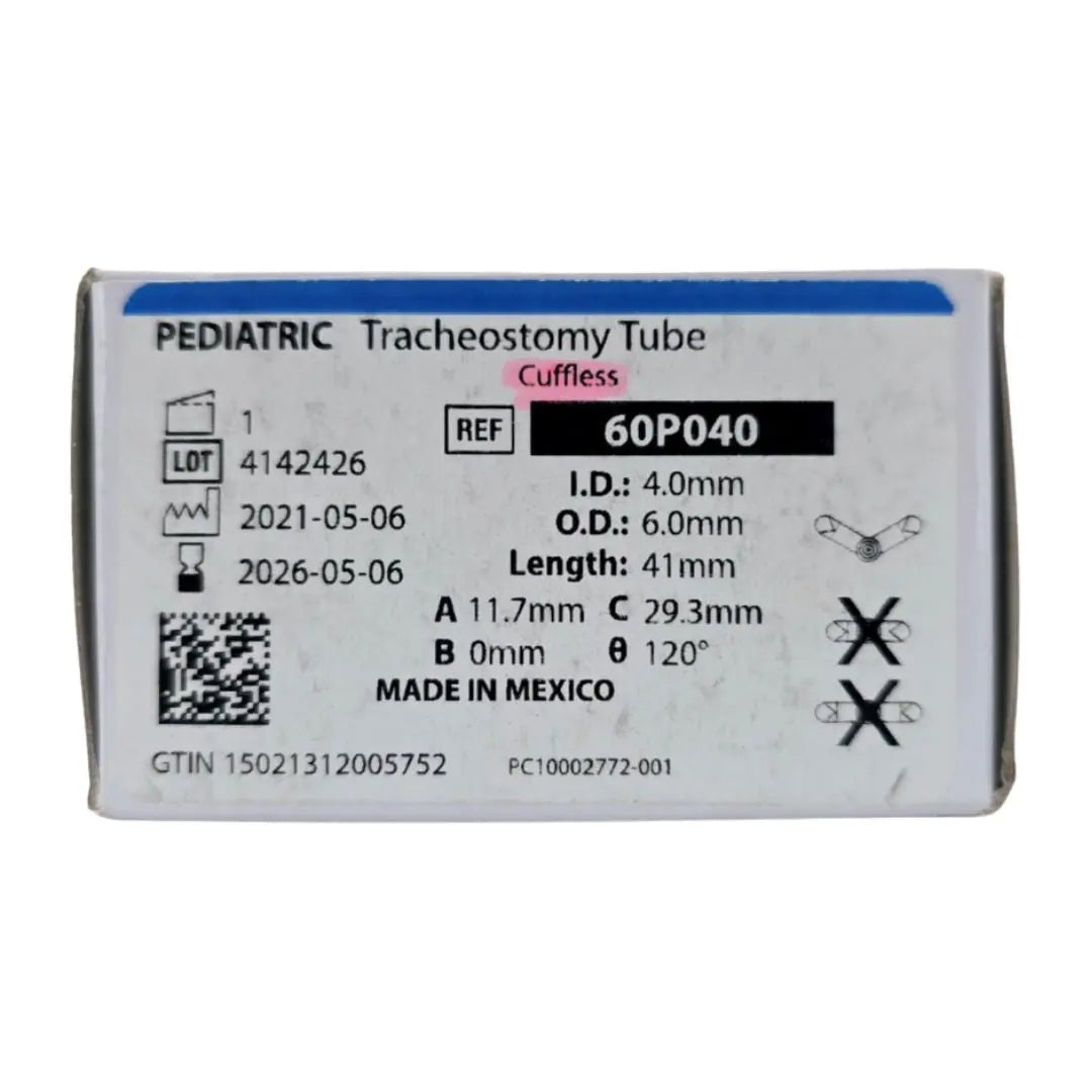 Smiths Medical 60P040 Pediatric Tracheostomy Tube Cuffless 41mm Length Smiths Medical