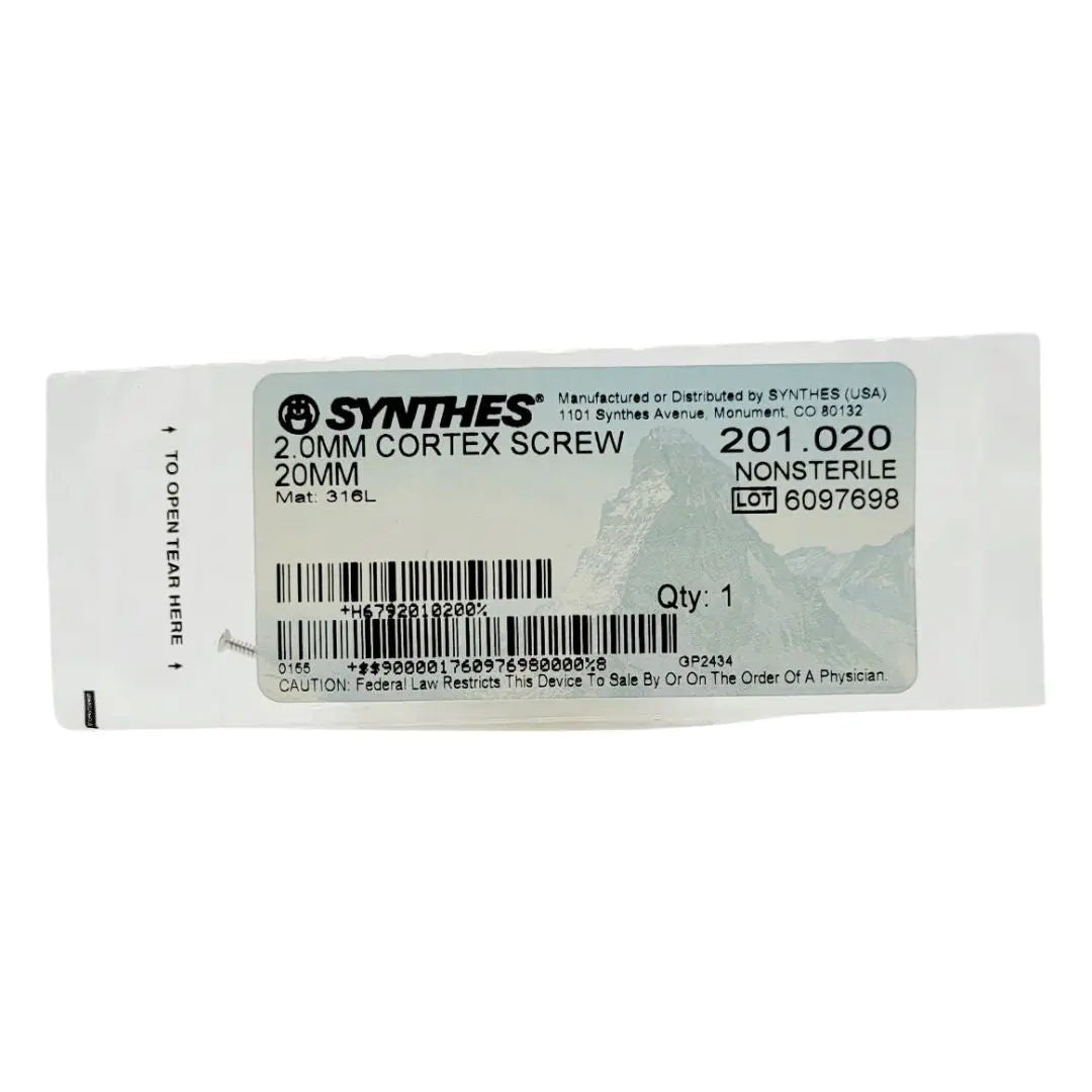 Synthes 201.020 2.0MM CORTEX SCREW 20MM Synthes