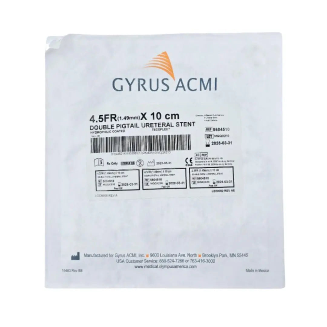 Gyrus ACMI 5604510 Double Pigtail Ureteral Stent 4.5Fr. x 10cm Gyrus ACMI