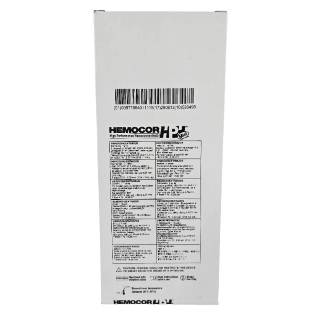 Medivators HPH Mini No-rinse 0.07 M2 Hemoconcentrator, Accessory Connector Package Supplied CS/4 Medivators