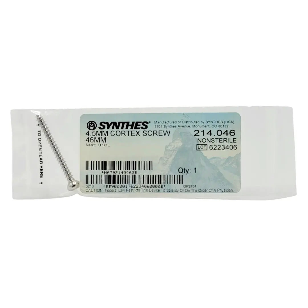 Synthes 214.046 4.5mm Cortex Screw 46mm Synthes