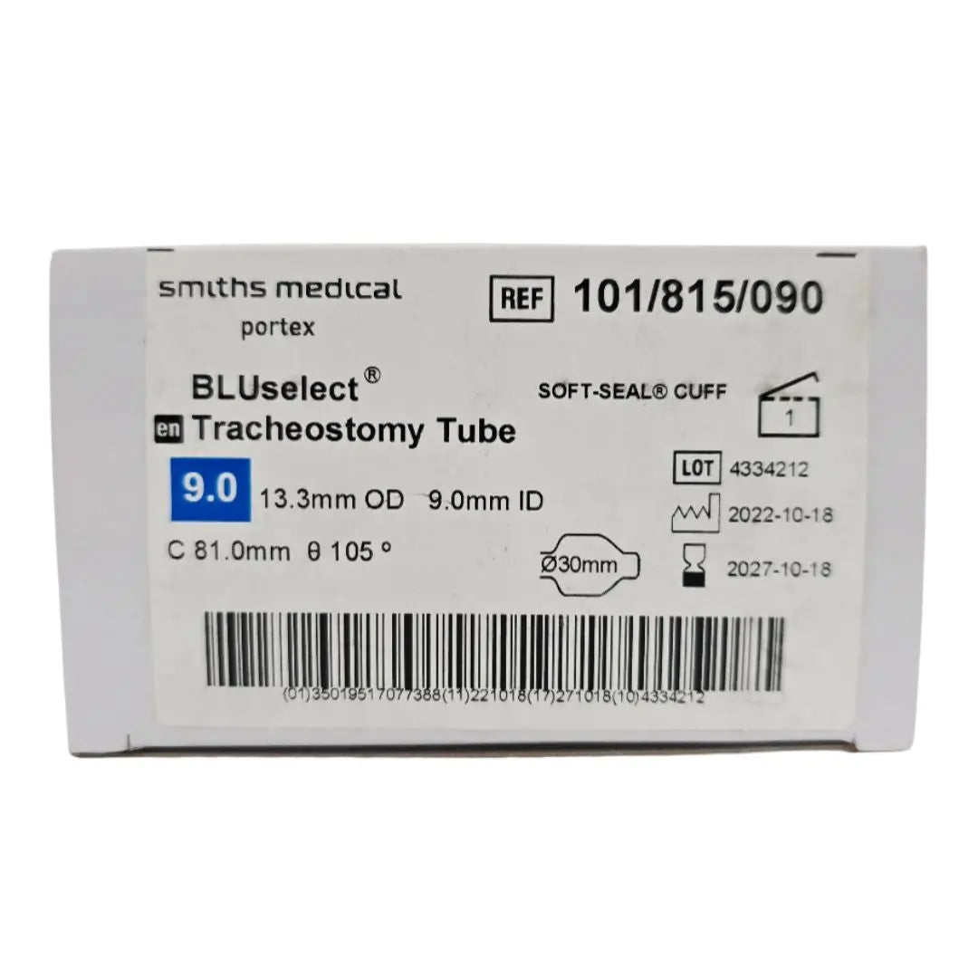 Smiths Medical 101/815/090 portex BLUselect 9.0 Tracheostomy Tube w/ Soft-Seal Cuff Smiths Medical