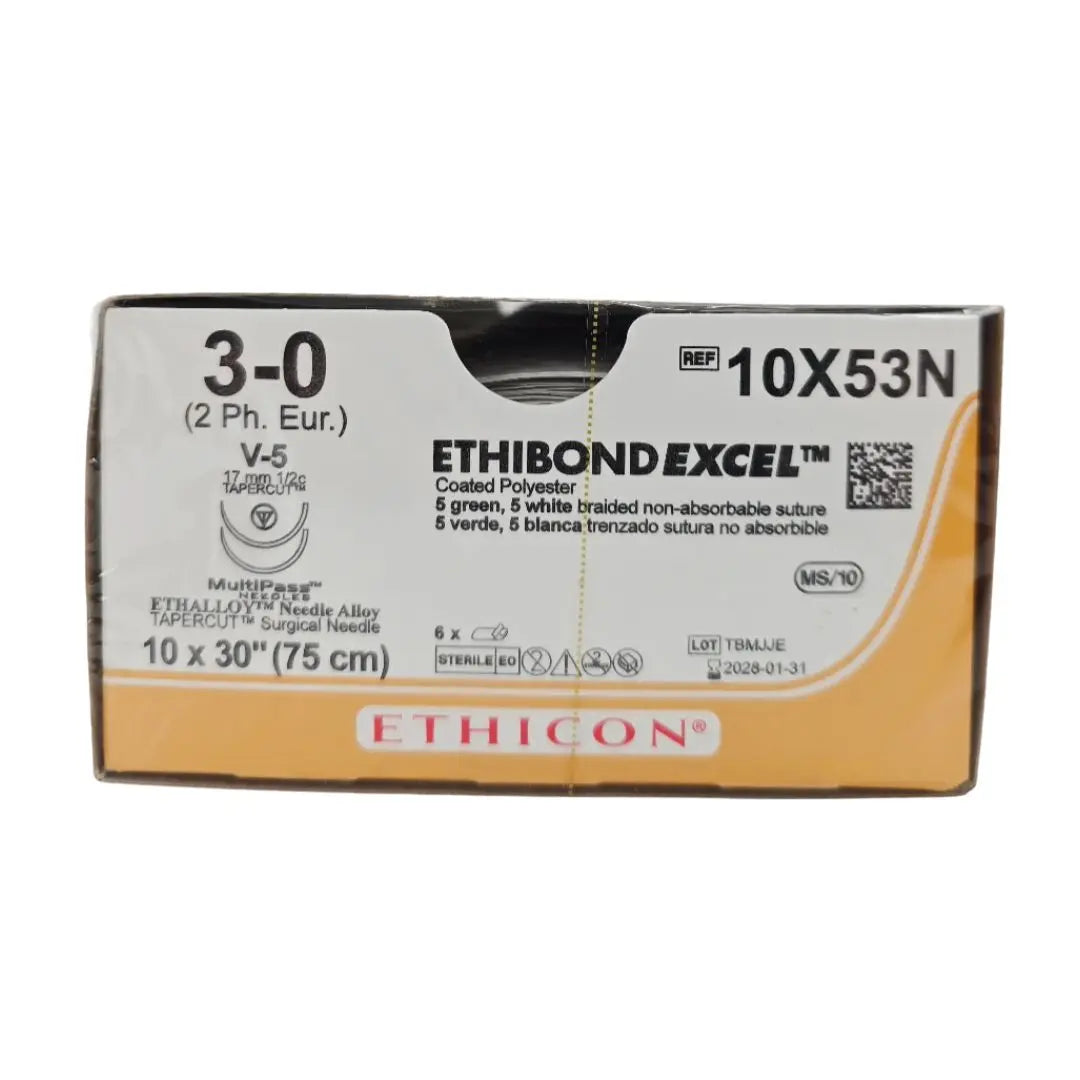 Ethicon 10X53N 3-0 Ethibond EXCEL 10x30" V-5 ETHALLOY BX/6 Ethicon
