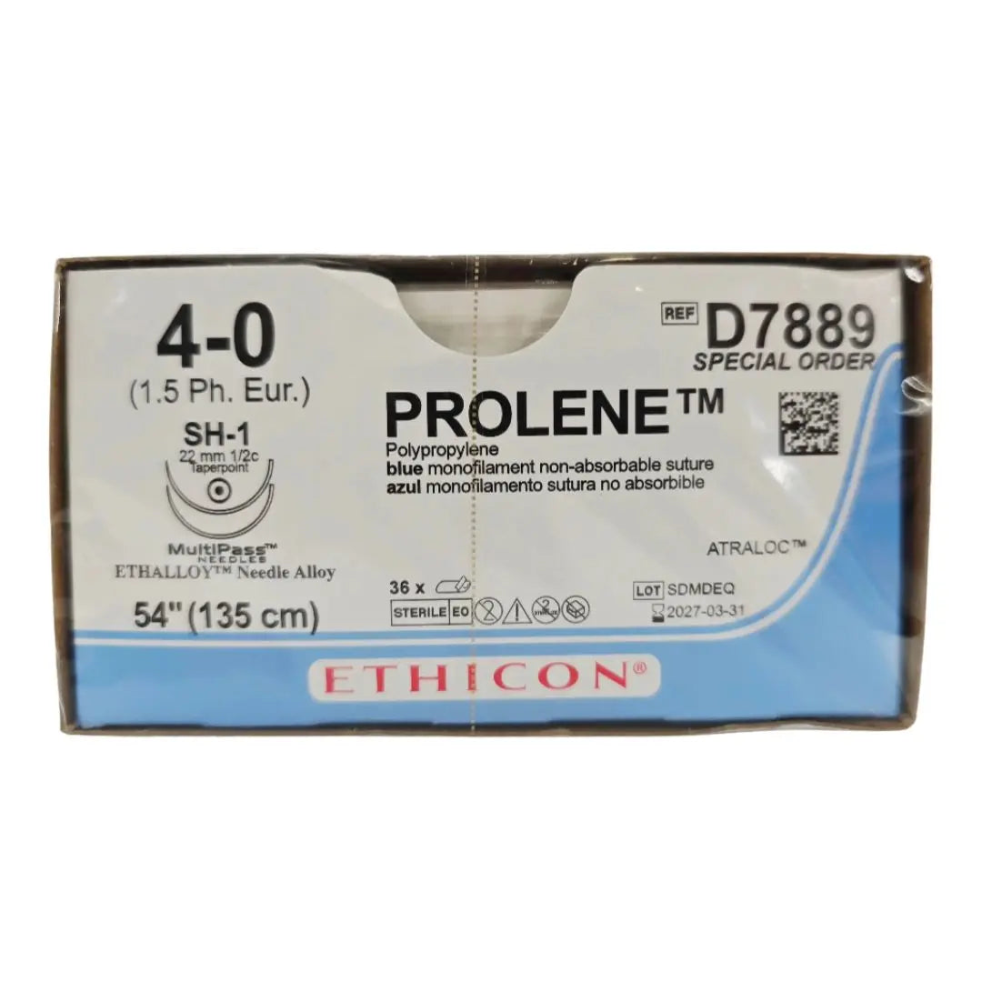Ethicon D7889 4-0 Prolene 1X54" SH-1, SH-1 ETHALLOY BX/36 Ethicon