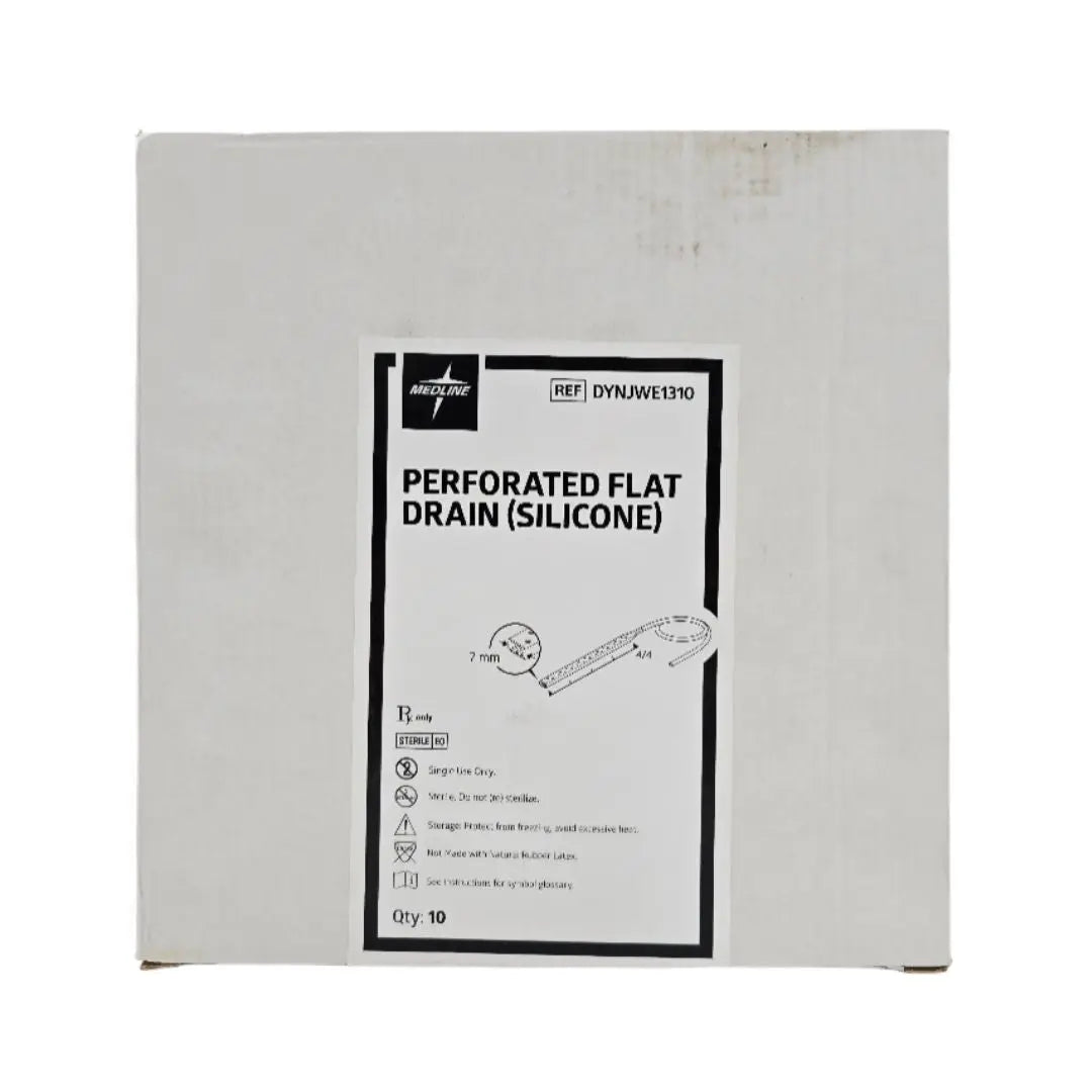 Medline DYNJWE1310 Perforated Flat Drain (Silicone) BX/10 Medline