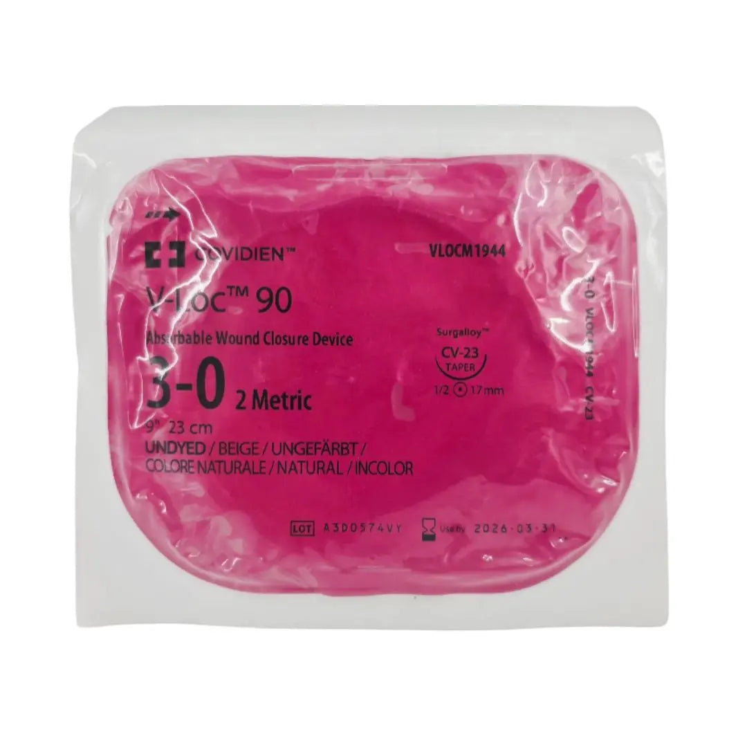 Covidien VLOCM1944 V-Loc 90 3-0 1X9" Undyed CV-23 17mm Surgalloy Covidien