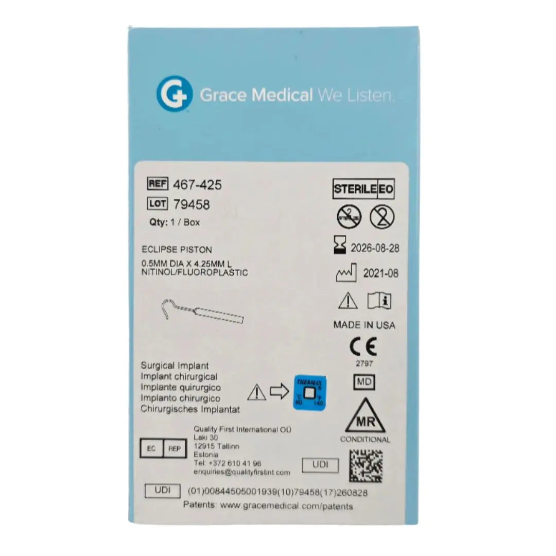 Grace Medical 467-425 Eclipse Piston 0.5mm Dia. x 4.25mm L Nitinol/Fluoroplastic Grace Medical