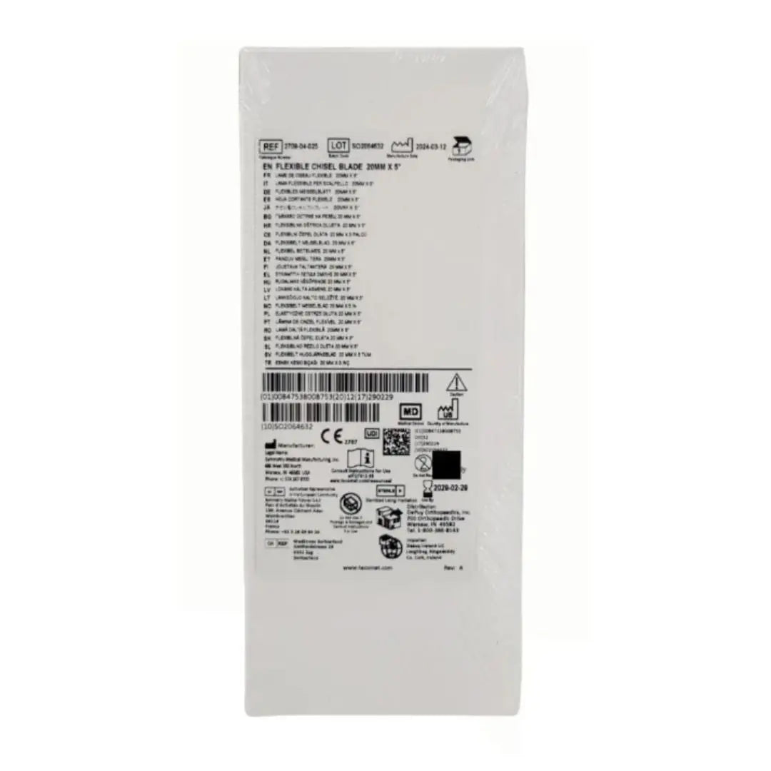 Symmetry Medical 2709-04-025 Flexible Chisel Blade 20mm x 5" Symmetry Medical