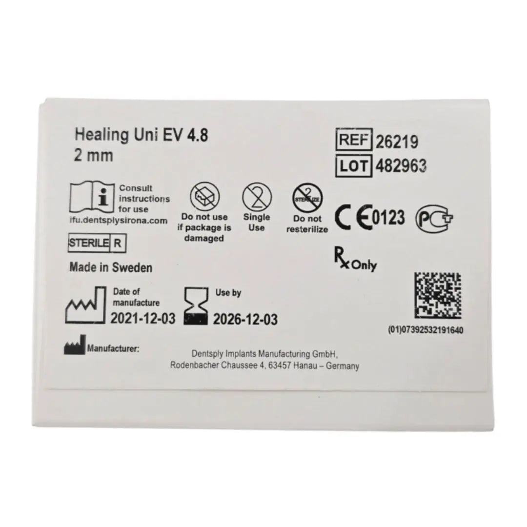 Dentsply Implants Manufacturing 26219 Healing Uni EV 4.8 2mm Astra Tech Implant System
