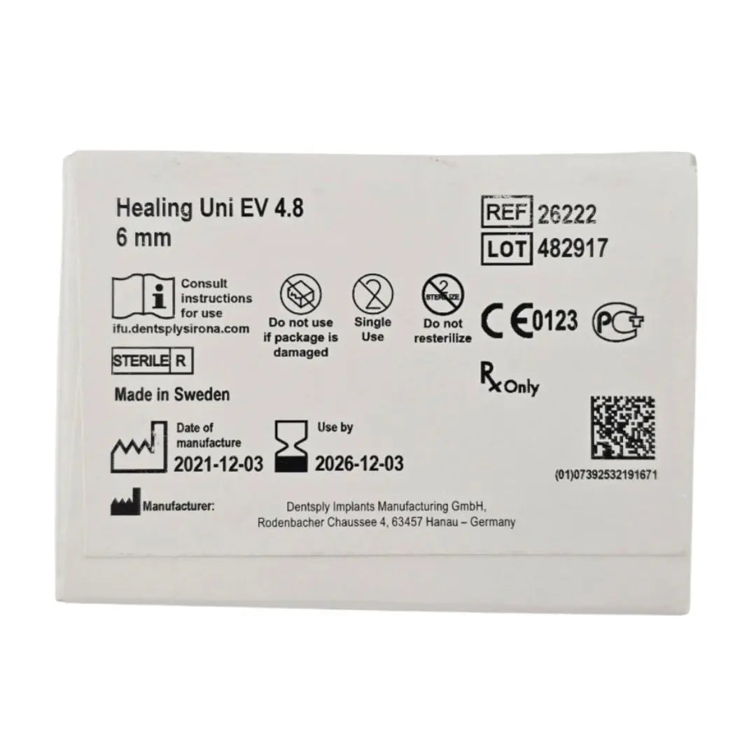 Dentsply Implants Manufacturing 26222 Healing Uni EV 4.8 6mm Astra Tech Implant System