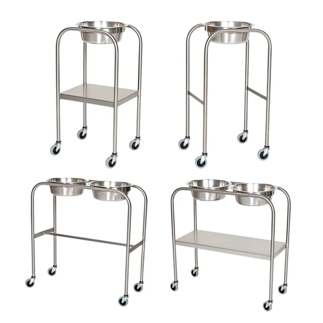 Midcentral Medical MCM-1000/1001/1002/1003 SS Single or Double Bowl Ring Stand Midcentral Medical