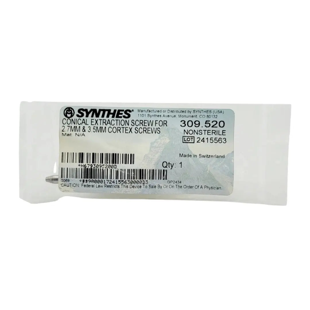 Synthes 309.520 Conical Extraction Screw For 2.7mm & 3.5mm Cortex Screws Synthes