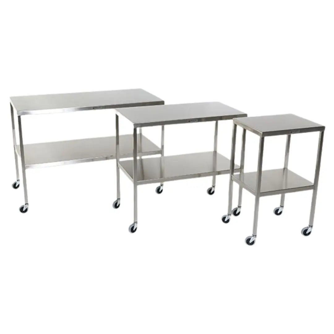 Midcentral Medical MCM-501S to 519S/551S Stainless Steel Instrument Table with Shelf Midcentral Medical