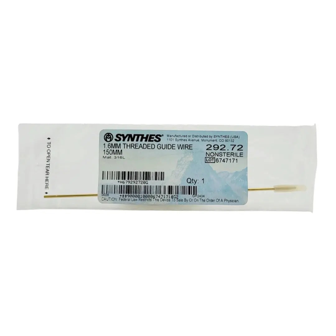 Synthes 292.72 1.6mm Threaded Guide Wire 150mm Synthes