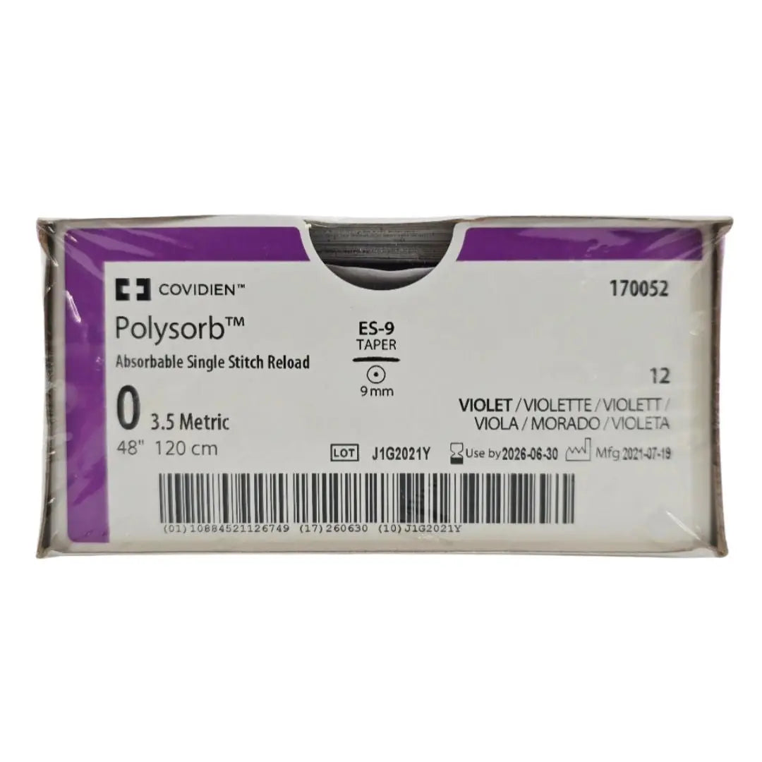 Covidien 170052 Polysorb 0 1X48" Violet ES-9 9mm Reload BX/12 Covidien