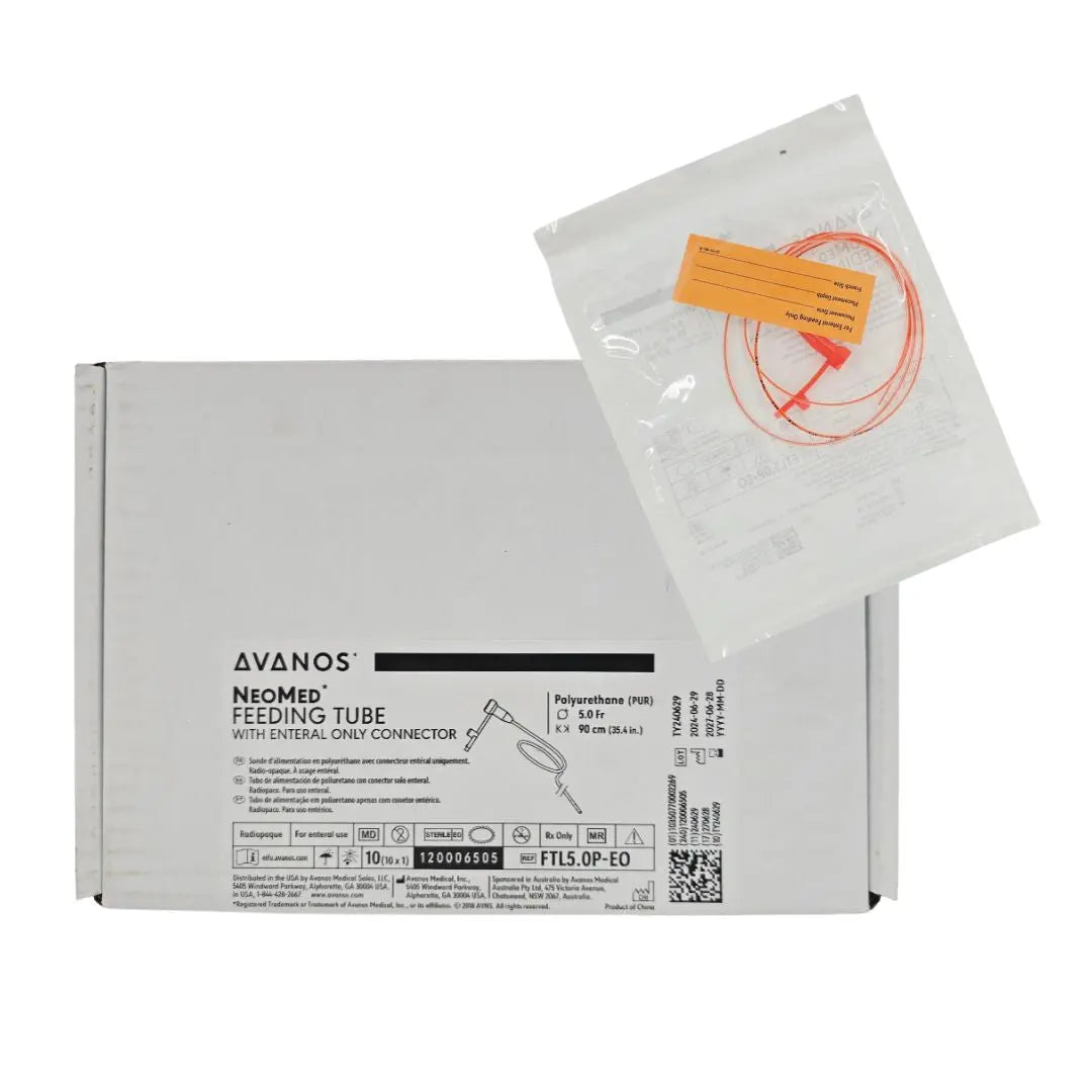 Avanos FTL5.0P-EO NeoMed Feeding Tube w/ Enteral Only Connector Orange 5.0 Fr x 90cm BX/10 Avanos