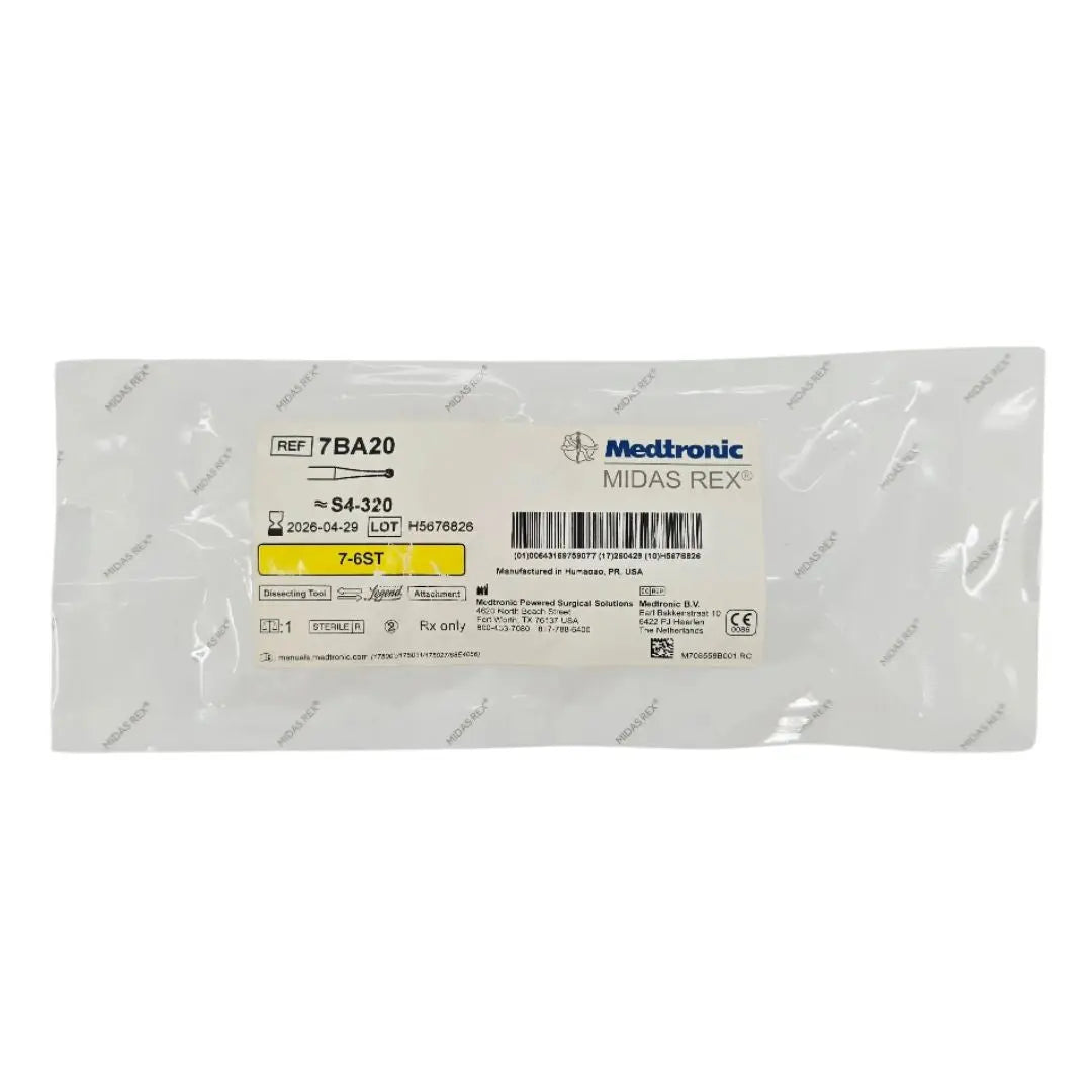 Medtronic 7BA20 Midas Rex 7-6ST Legend Bur Attachment 7cm x 2mm Dissecting Tool Medtronic