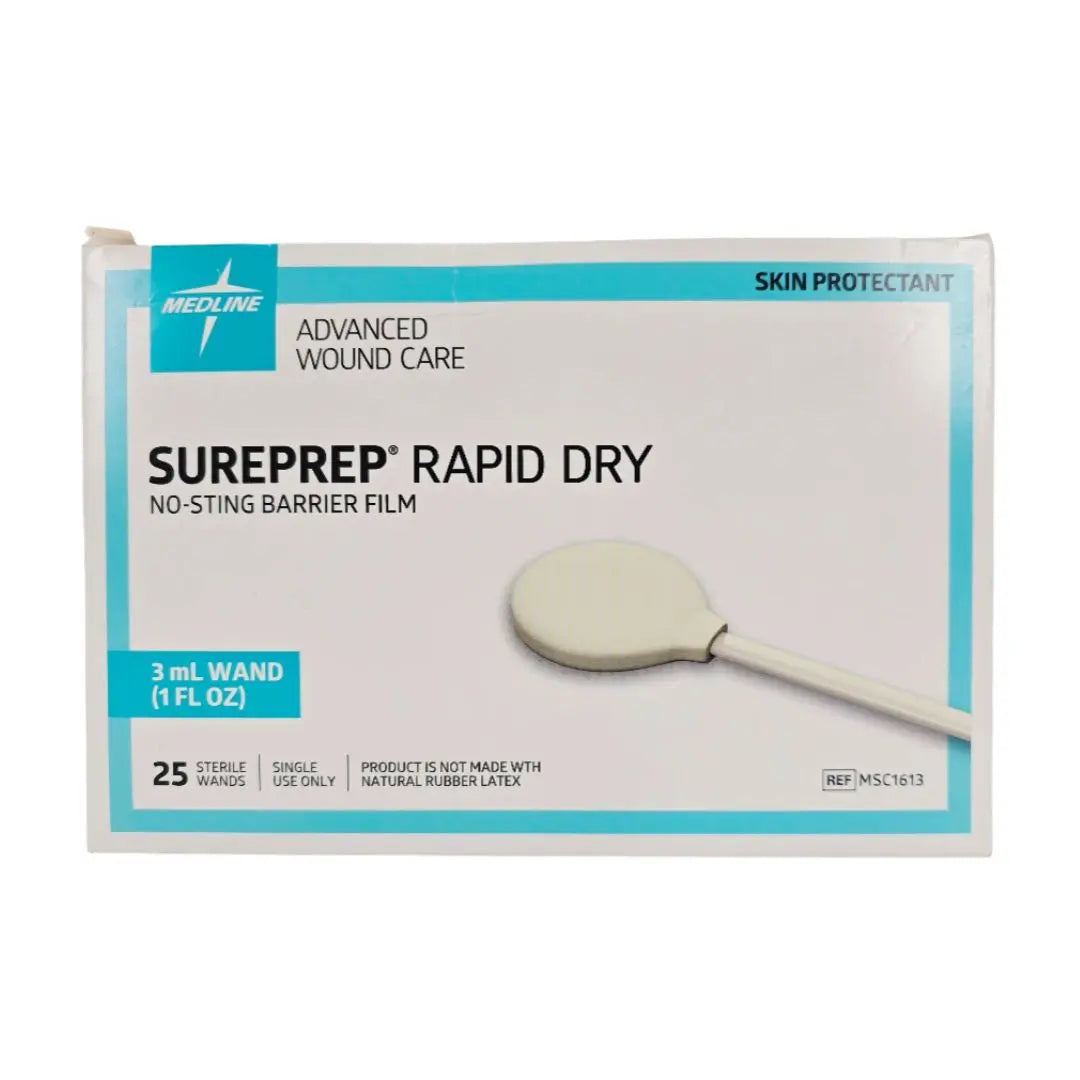 Medline MSC1613 SurePrep Rapid Dry Advanced Wound Care Skin Protectant No-Sting Barrier Film 3 mL Wand BX/25 Medline