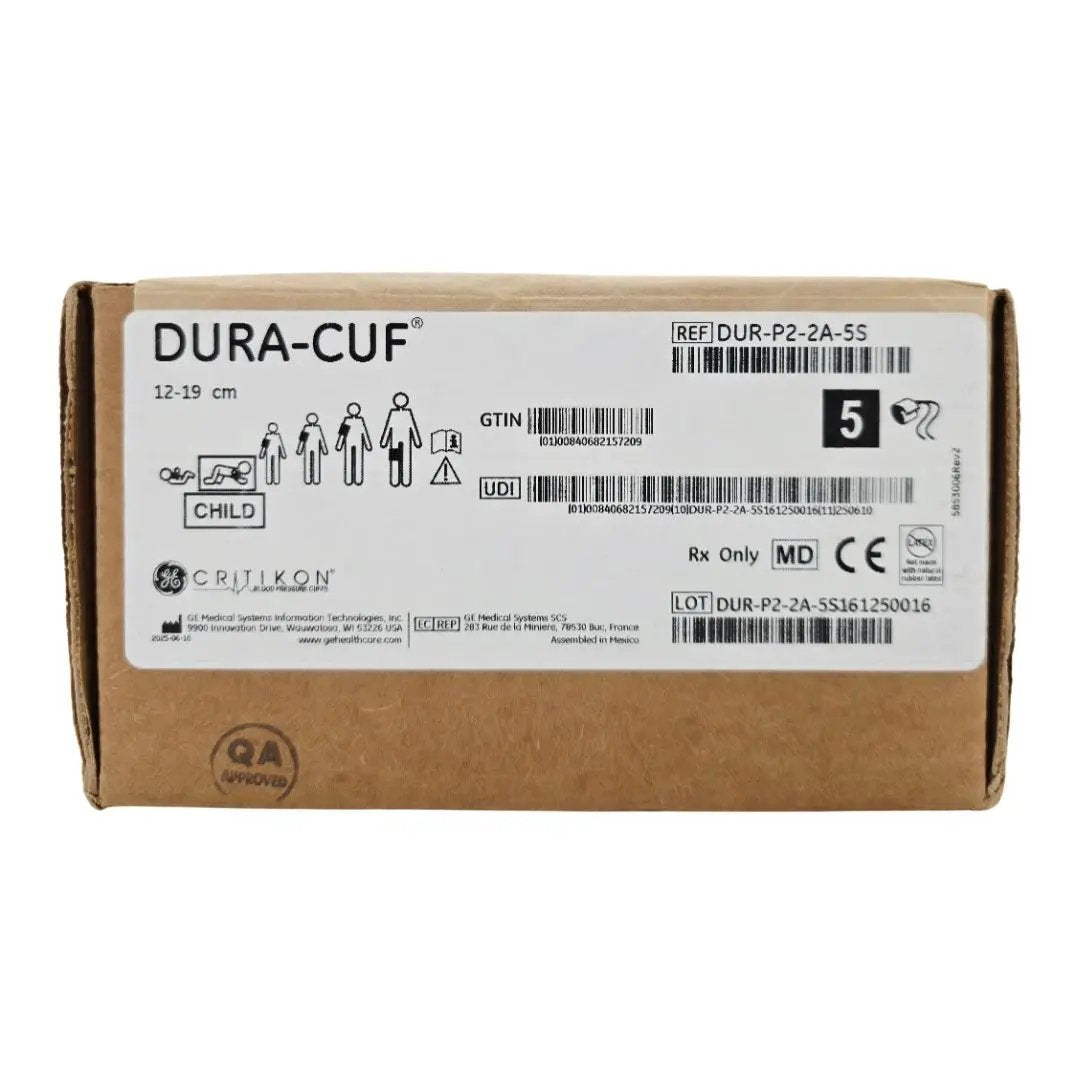 GE Critikon DUR-P2-2A-5S Dura-Cuf Blood Pressure Cuff Child 12-19cm BX/5 GE