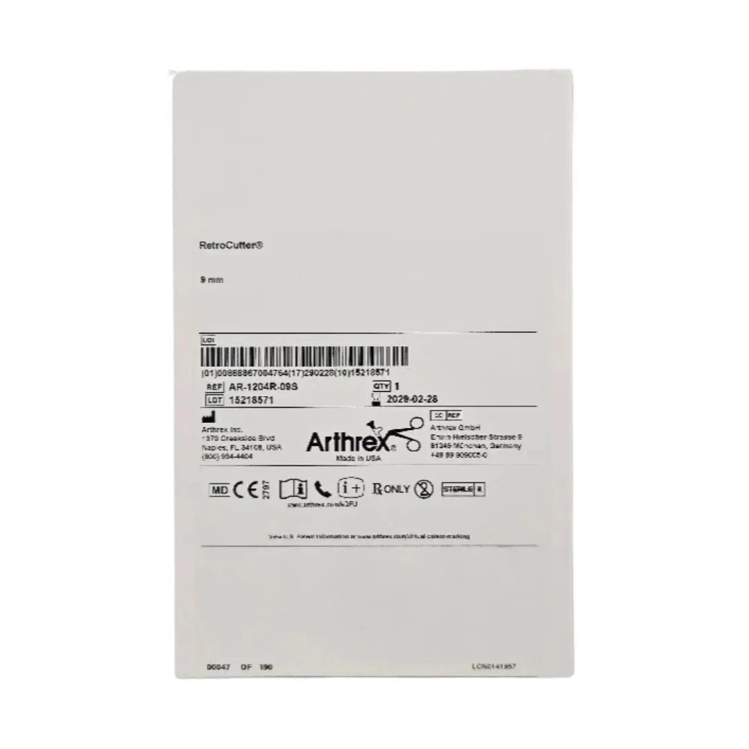 Arthrex AR-1204R-09S RetroCutter Reamer 9mm 1/EA Arthrex