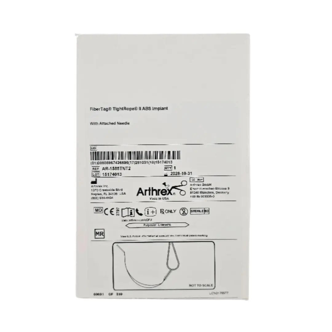Arthrex AR-1588TNT2 FiberTag TightRope II ABS Implant w/ Attached Needle 1/EA Arthrex