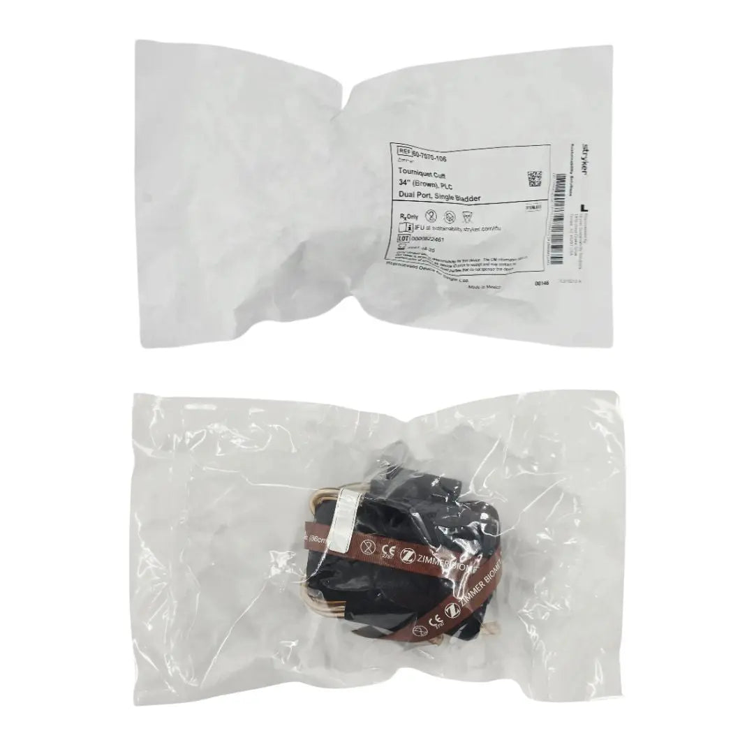 Stryker Sustainability 60-7070-106 Zimmer Reprocessed Tourniquet Cuff PLC Dual Port Single Bladder 34" (Brown) 1/EA Stryker Sustainability