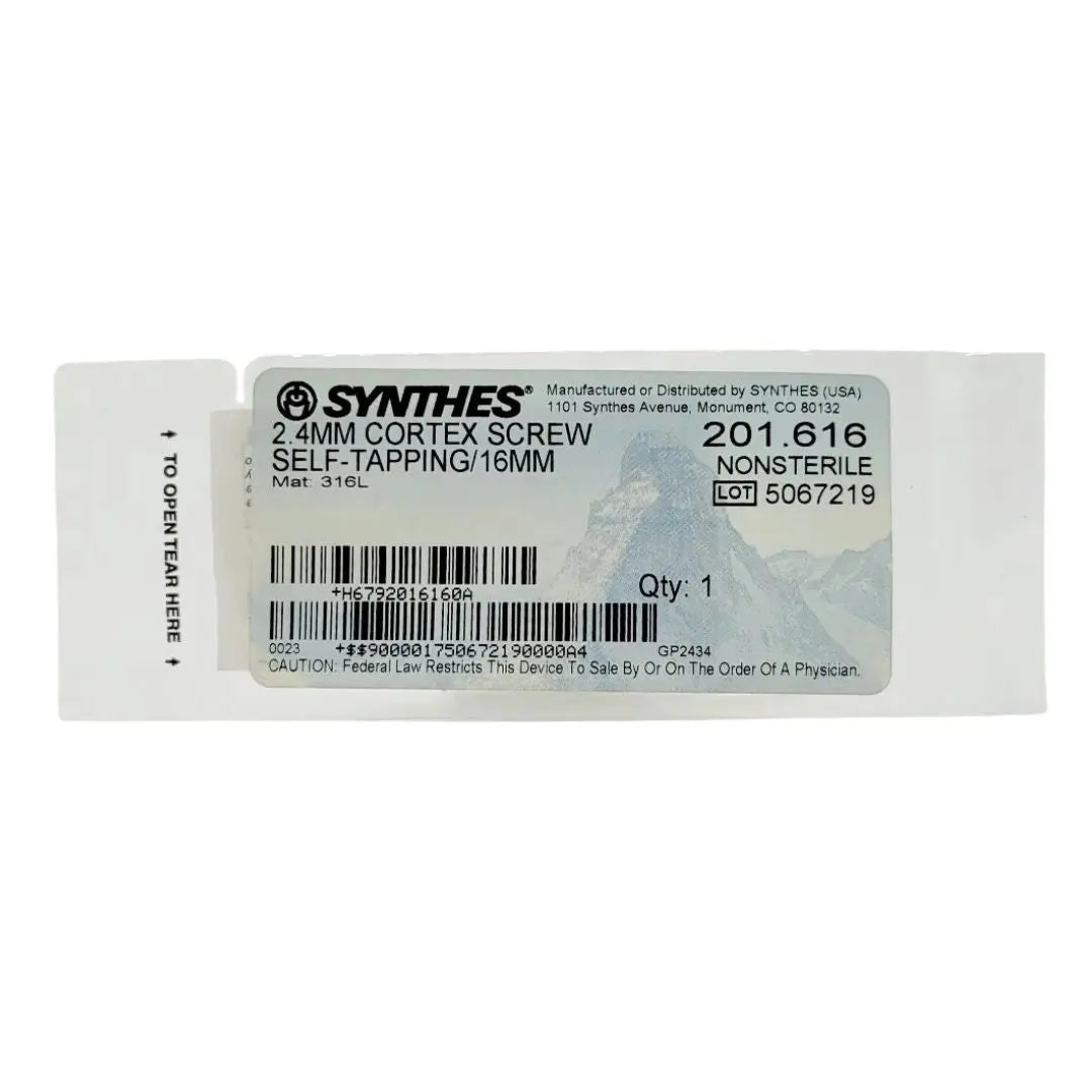 Synthes 201.616 2.4mm Cortex Screw Self-tapping/16mm Synthes