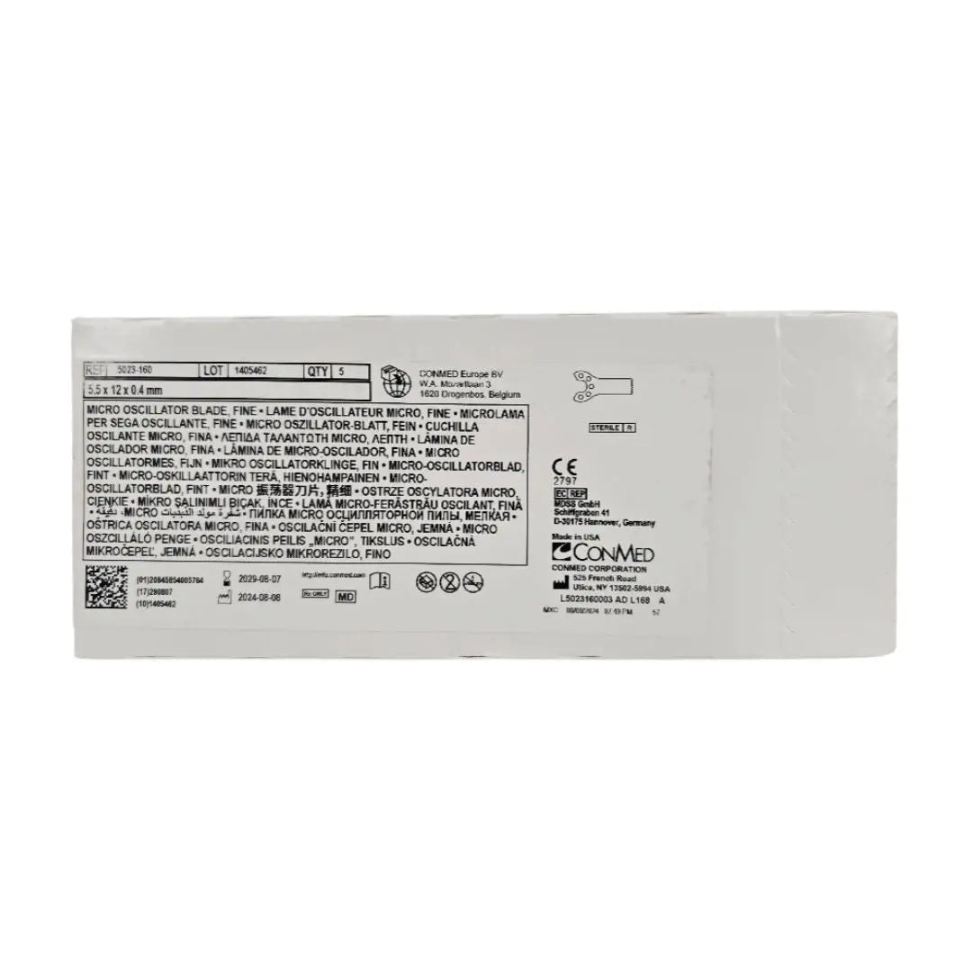ConMed 5023-160 Micro Oscillator Blade Fine 5.5mm x 12mm x 0.4mm BX/5 ConMed